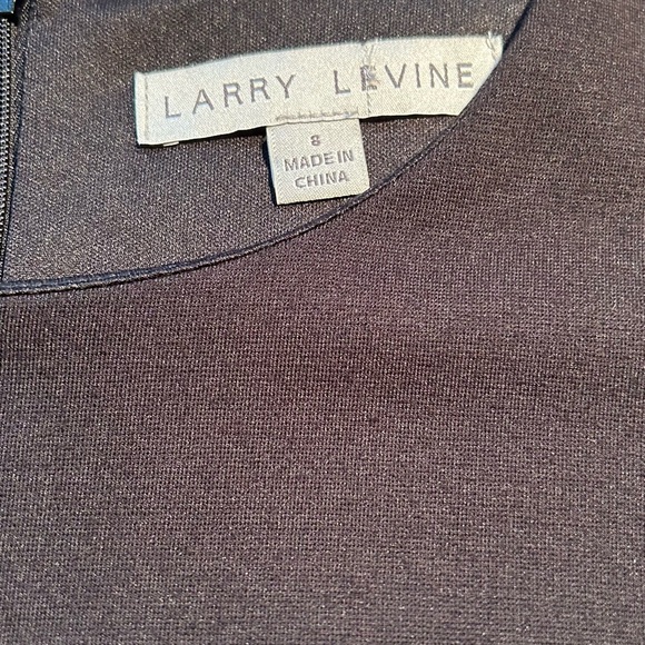 Larry Levine Black Knee Length Sheath Dress Size 8 Short Sleeves - Picture 4 of 10